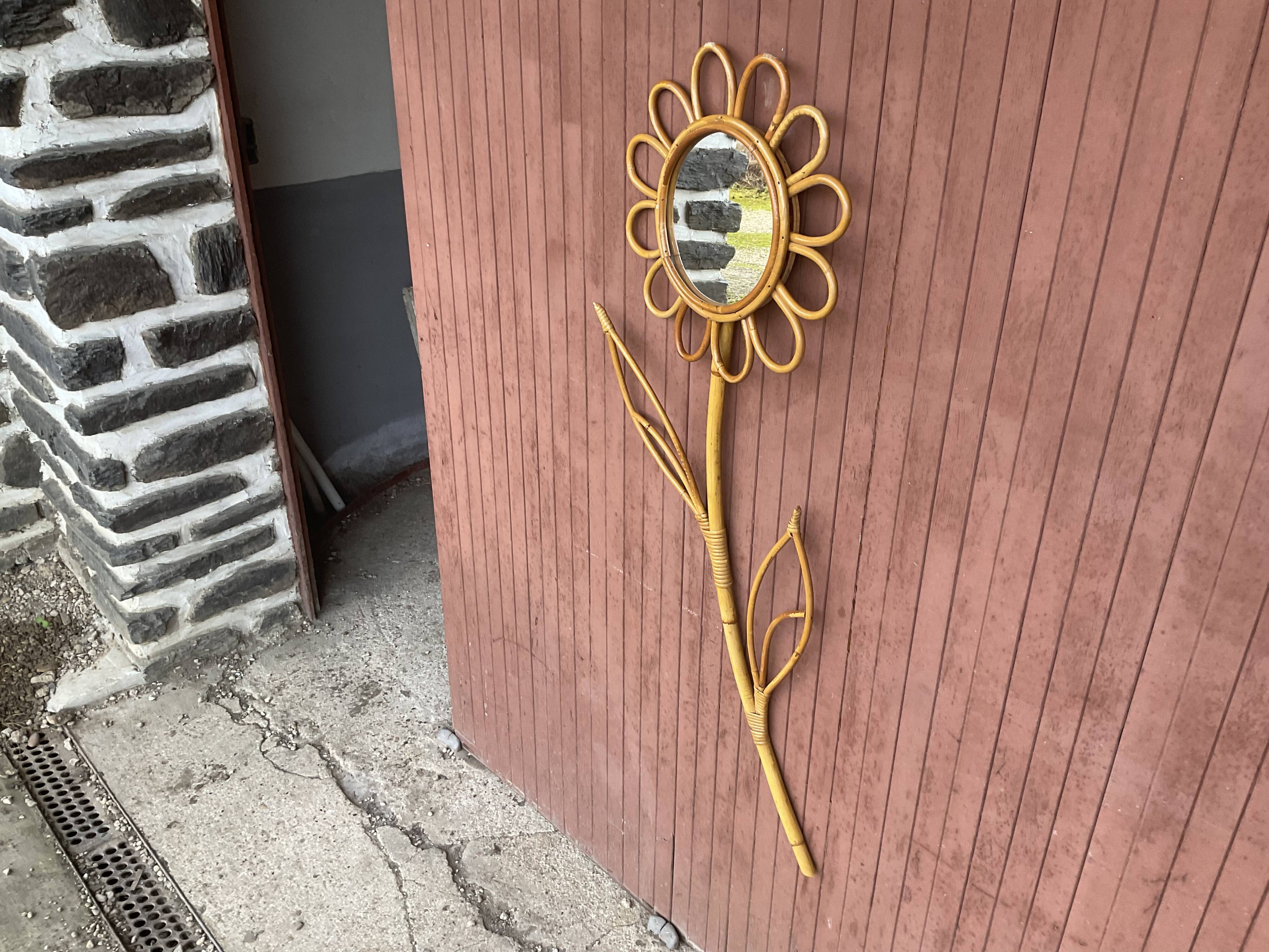 Vintage rattan mirror