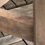 Art Deco farmhouse table in raw wood