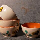 PRODUCT POP UP CHRISTMAS 2022 Four small potter's bowls in vintage enamelled earth