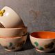 PRODUCT POP UP CHRISTMAS 2022 Four small potter's bowls in vintage enamelled earth