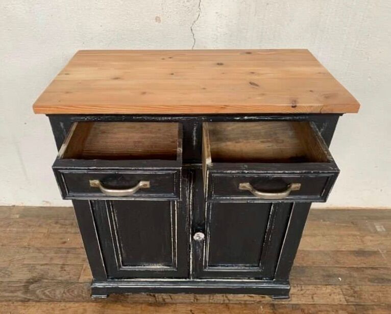 Craft furniture look industrial 2 doors 2 drawers raw tray early 2Xth
