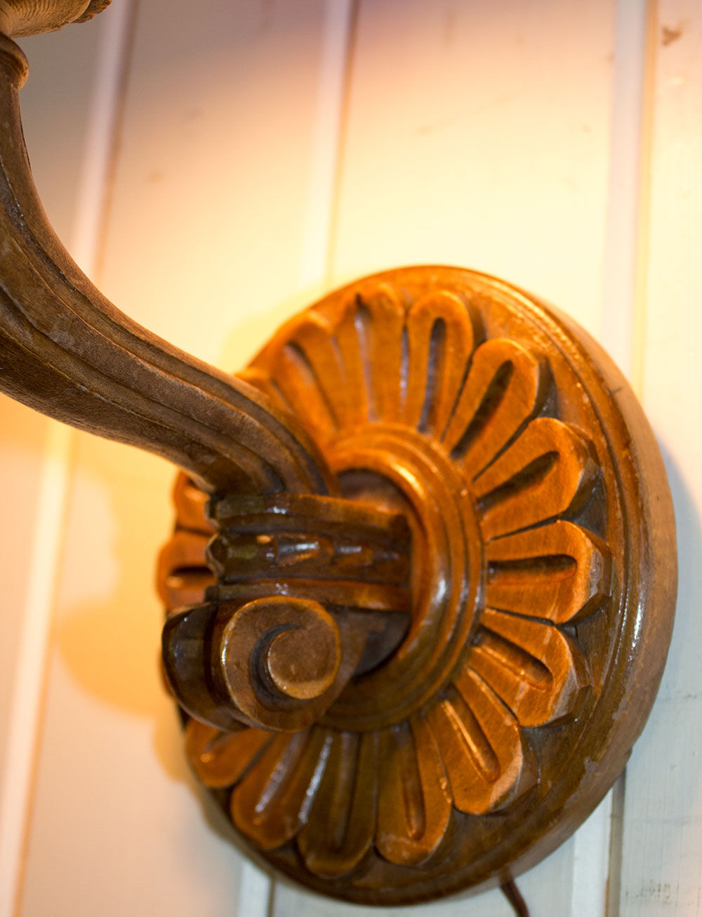 Old carved wooden sconce