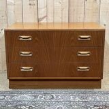 Low 3-drawer chest of drawers from the GPlan brand in teak from the 70s