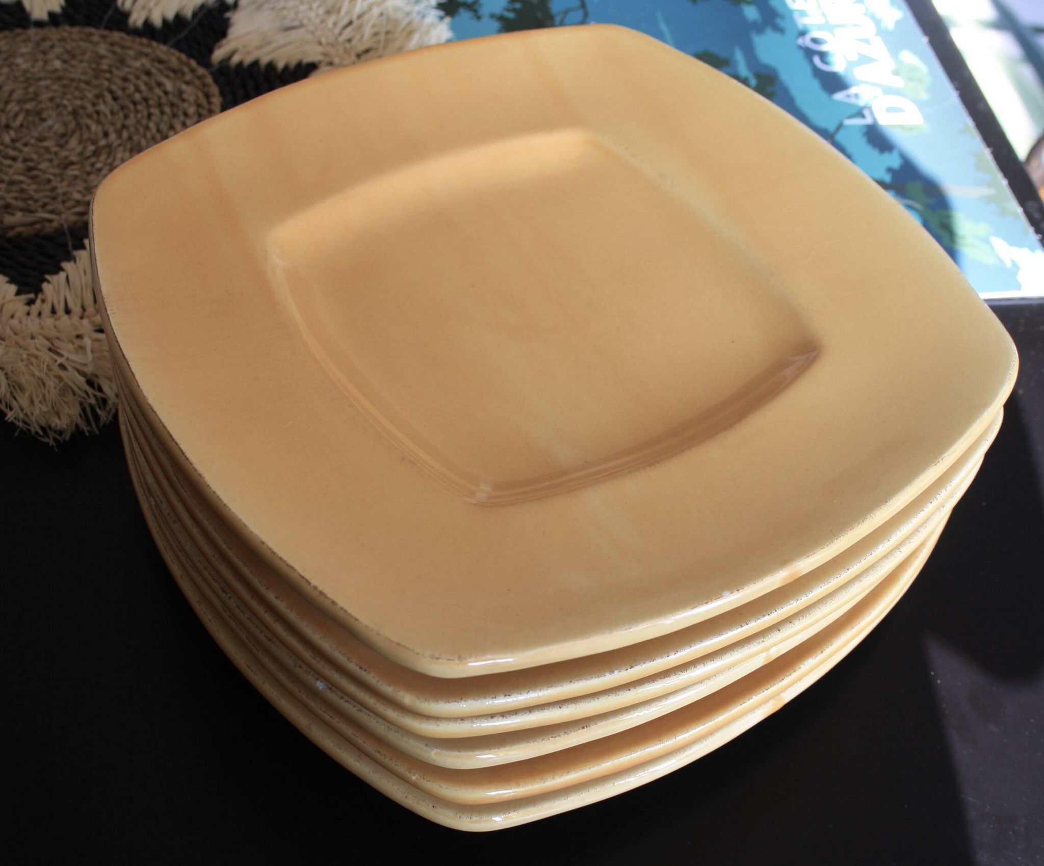 Assiettes carrées Ceramiche Toscane- jaunes