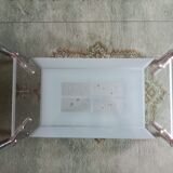 Table basse en verre, deux plateaux 110X65 cm