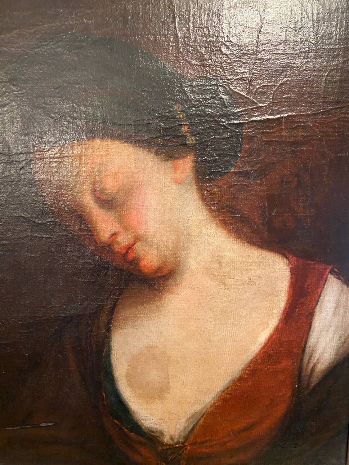 Old portrait of a young girl