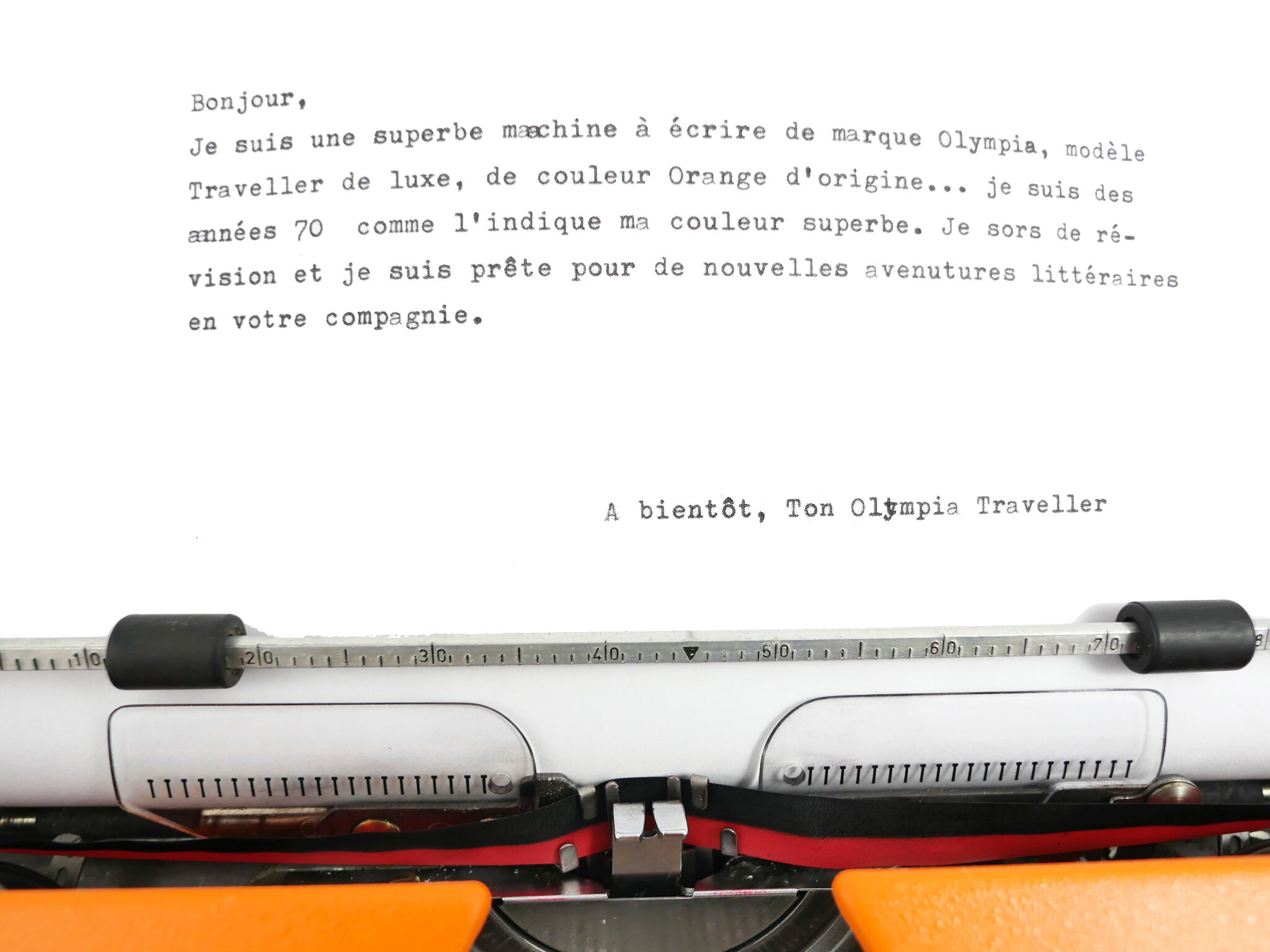 Machine to type Olympia Traveller Luxury Orange revised new ribbon