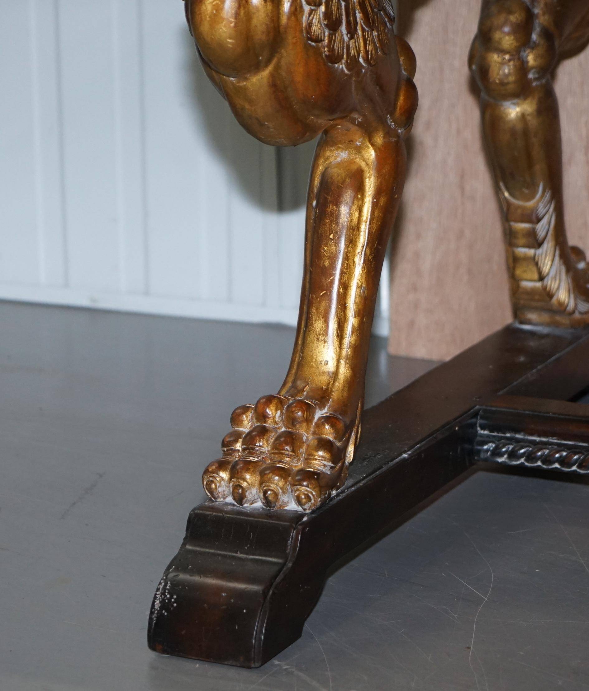 Double-sided writing desk in hardwood with gilt griffins, RJ Horner style.