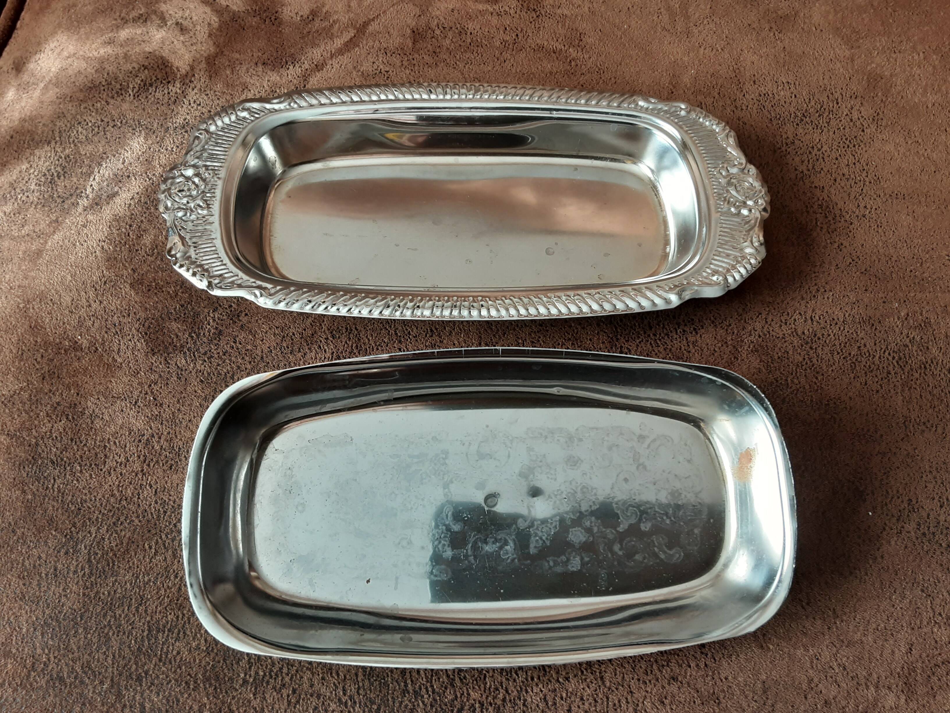 Vintage metal butter dish