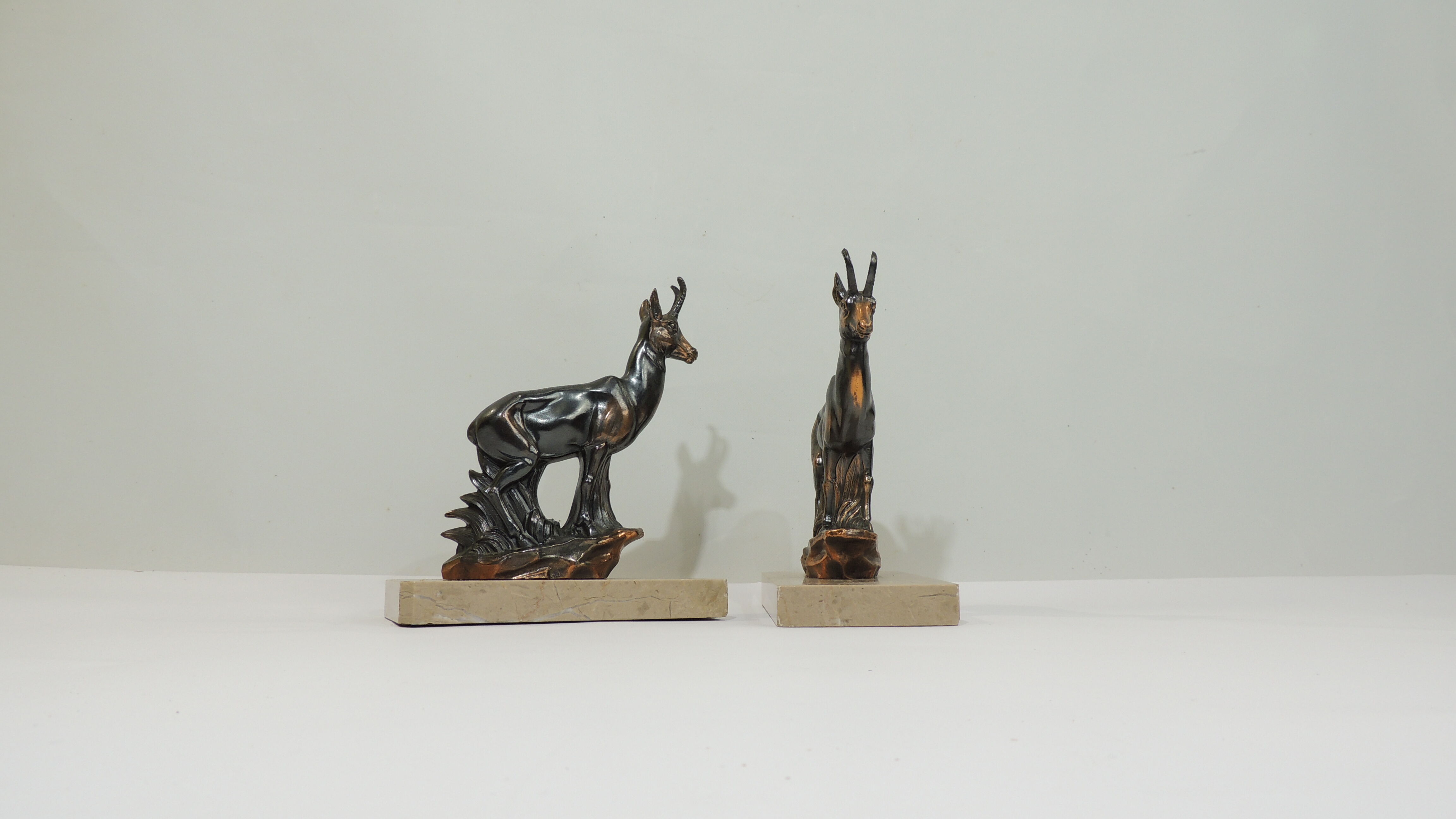 Bookends marble and chamois vintage