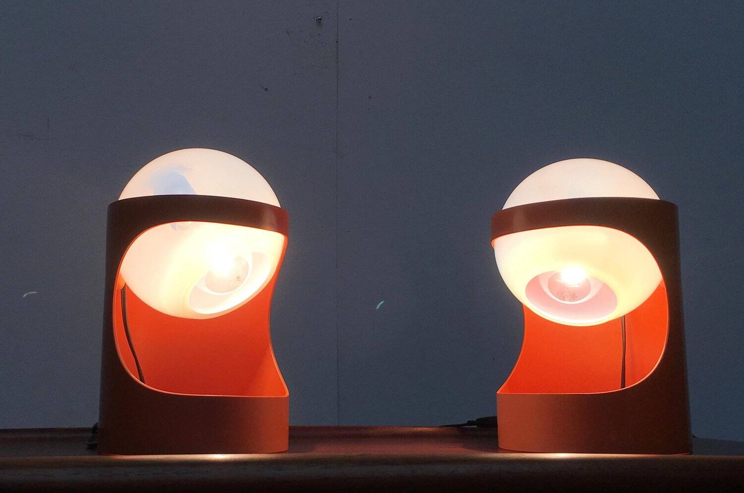 Mid-Century Swiss Space Age Guggerli L1 table lamp by Rosemarie & Rico Baltensweiler for Baltensweiler, set of 2
