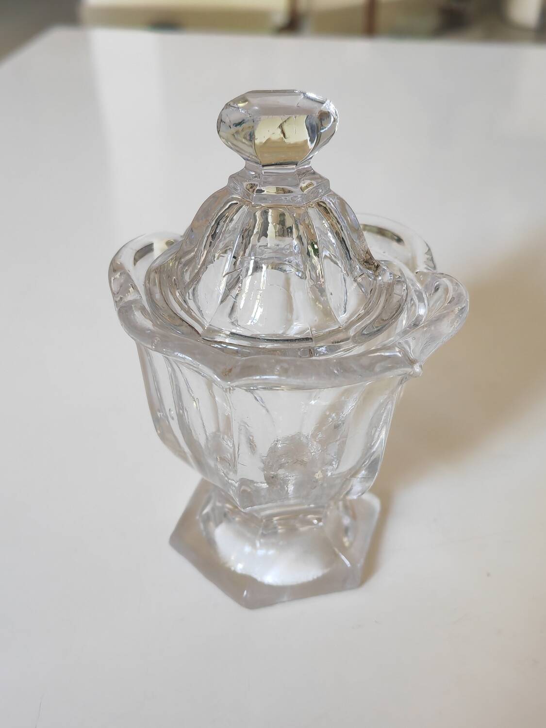 Glass or crystal mustard pot