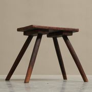 Stool or solid wood side table, mid-century style, 1950s