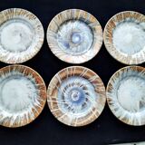 6 ceramic dinner plates. Handcrafted, handmade.