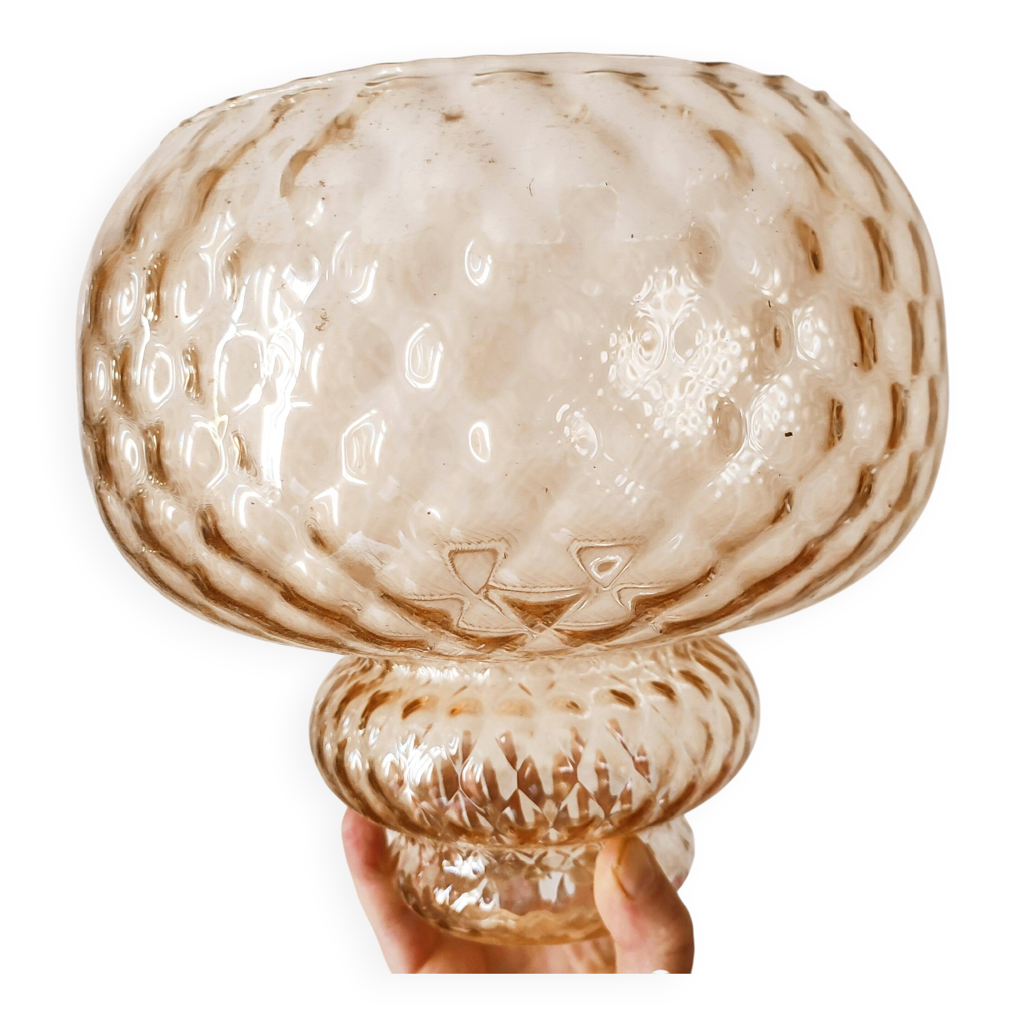 Paire de globes en verre irisé empoli