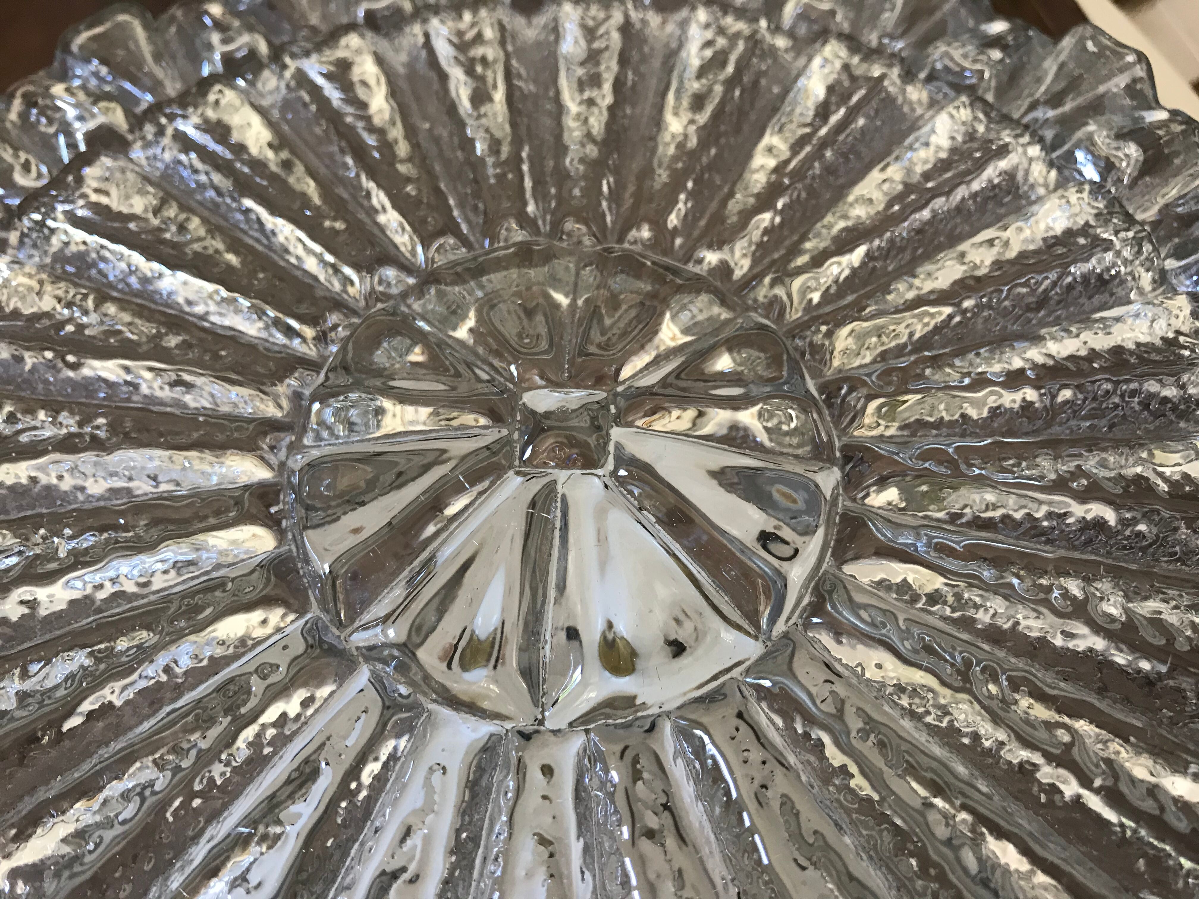 Moulded glass ceiling light circa 1960