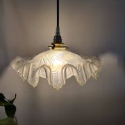 Suspension abat-jour vintage en verre dépoli
