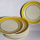 Ten dessert plates faience from gien creation primefleur, vintage "caroline" service