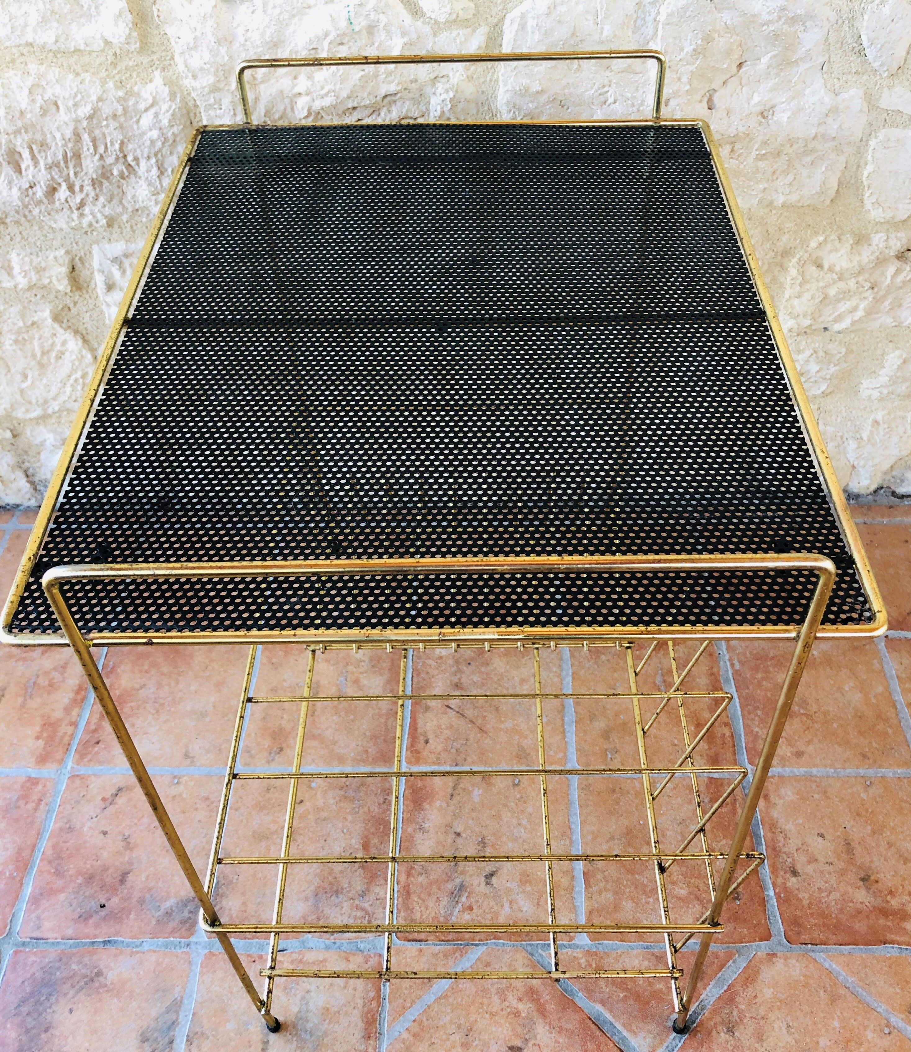 Table d'appoint rangement pour vinyl  vintage années 60
