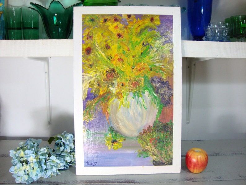 Floral oil painting signed