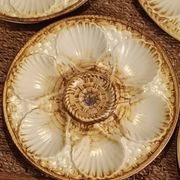 6 oyster shell plates and Chantilly porcelain serving platter