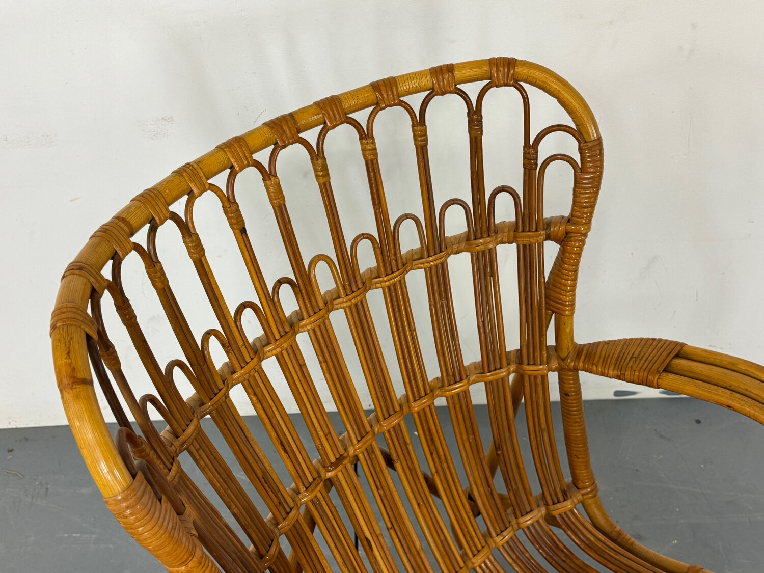 Vintage Rattan and Bamboo Easy Chair from Rohé, 1950s