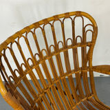 Vintage Rattan and Bamboo Easy Chair from Rohé, 1950s