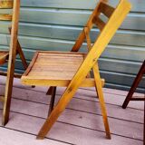 Ensemble de 3 chaises pliantes en hêtre