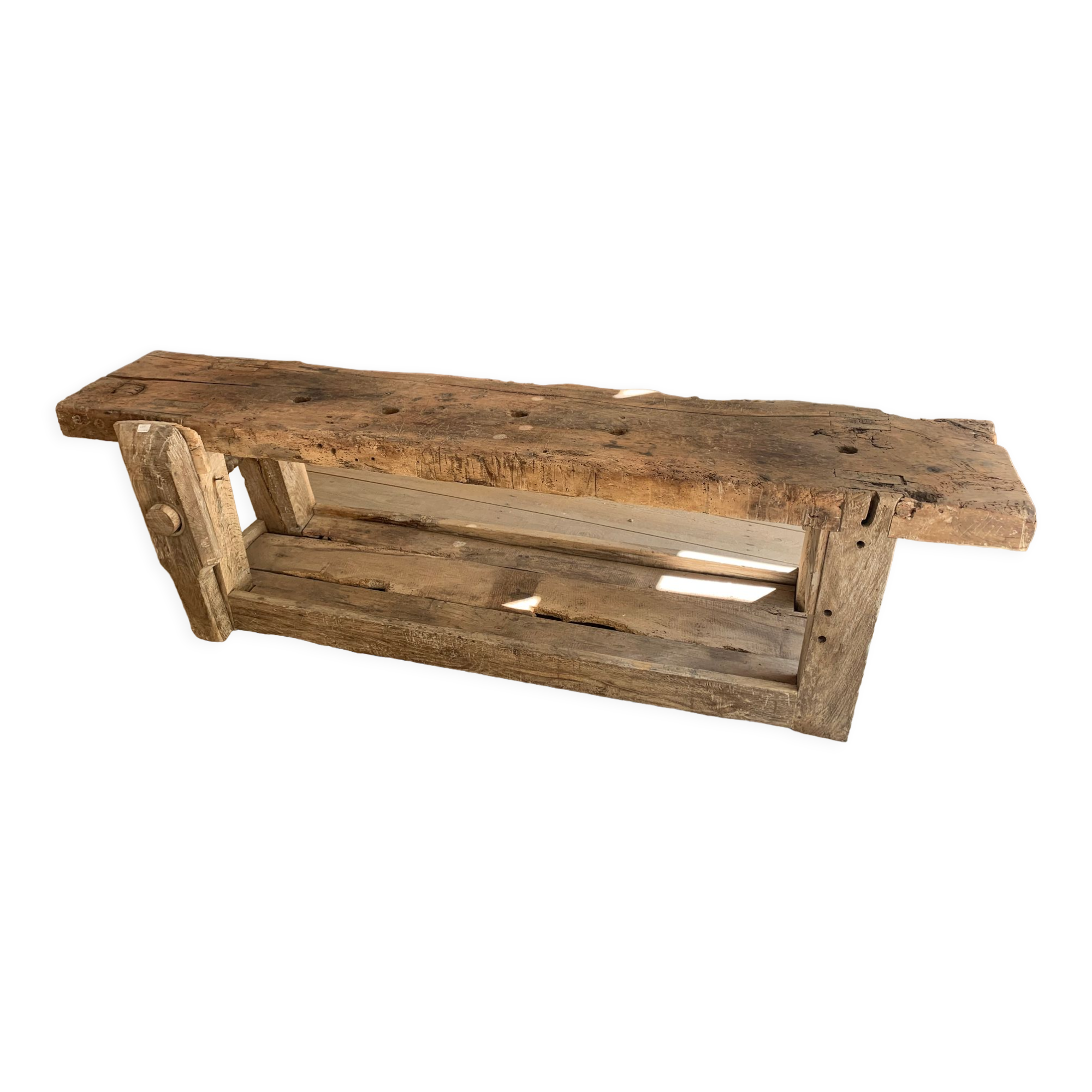 Oak and walnut workbench