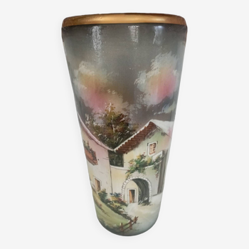 Vintage mountain landscape vase