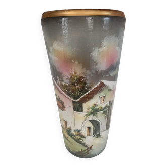 Vintage mountain landscape vase