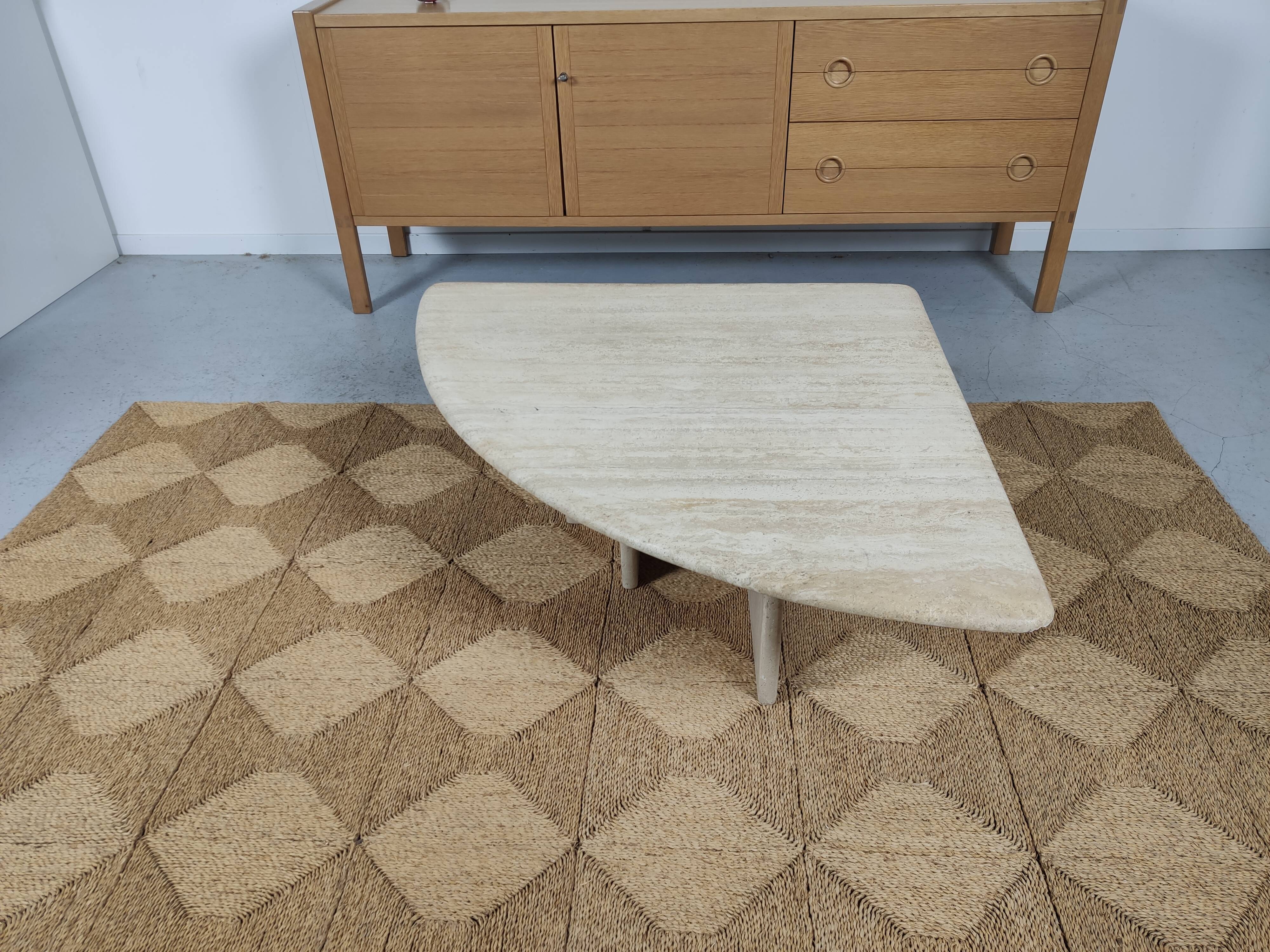 80s travertine coffee table