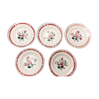 Lot of 5 old soup plates
