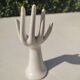 Soliflore vase, or jewelry holder, ring, in white ceramic.