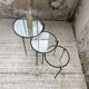 50s metal and glass nesting coffee tables