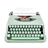 Hermes Baby green lime typewriter revised new ribbon