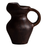 Monoxyl pitcher in oak or walnut, popular work, MidCentury
