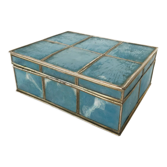 Blue mother-of-pearl box