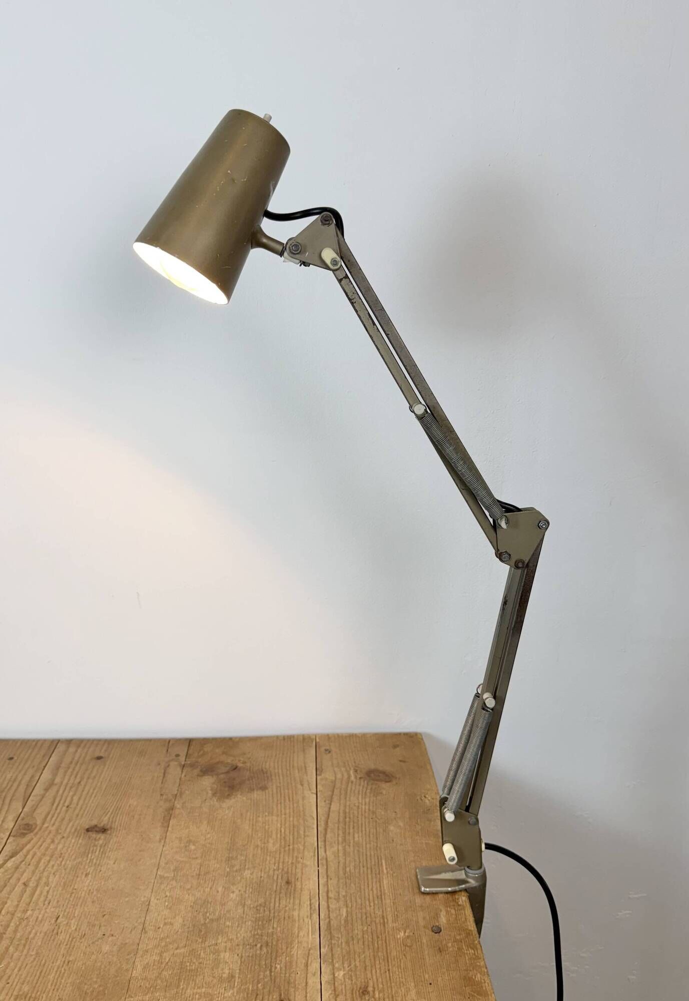Vintage Brown Adjustable Architect Table Lamp, 1960s