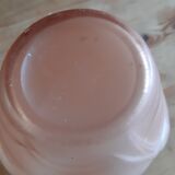 Paire de vases art déco en verre saumoné signé NS
