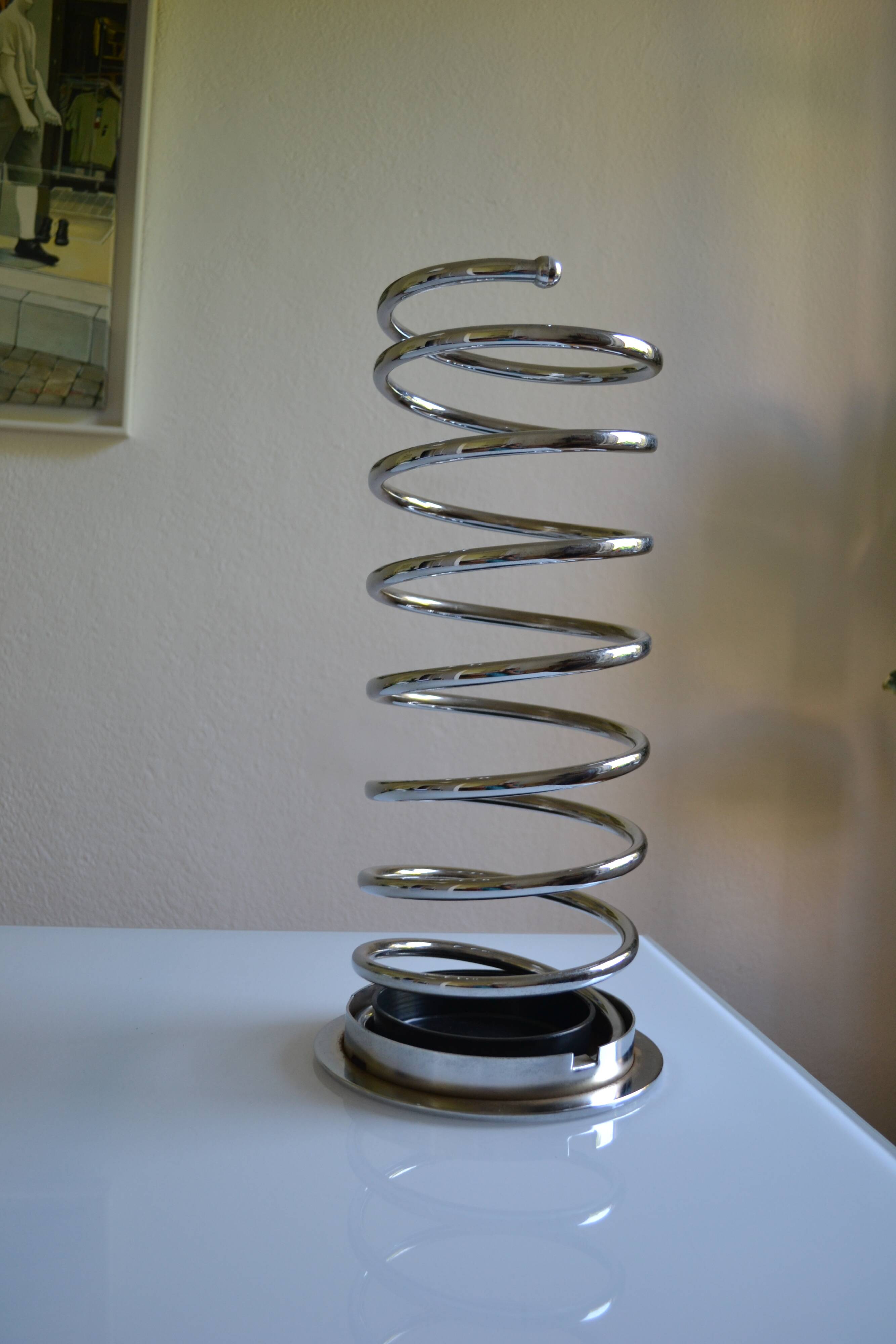 Chrome metal spring umbrella holder