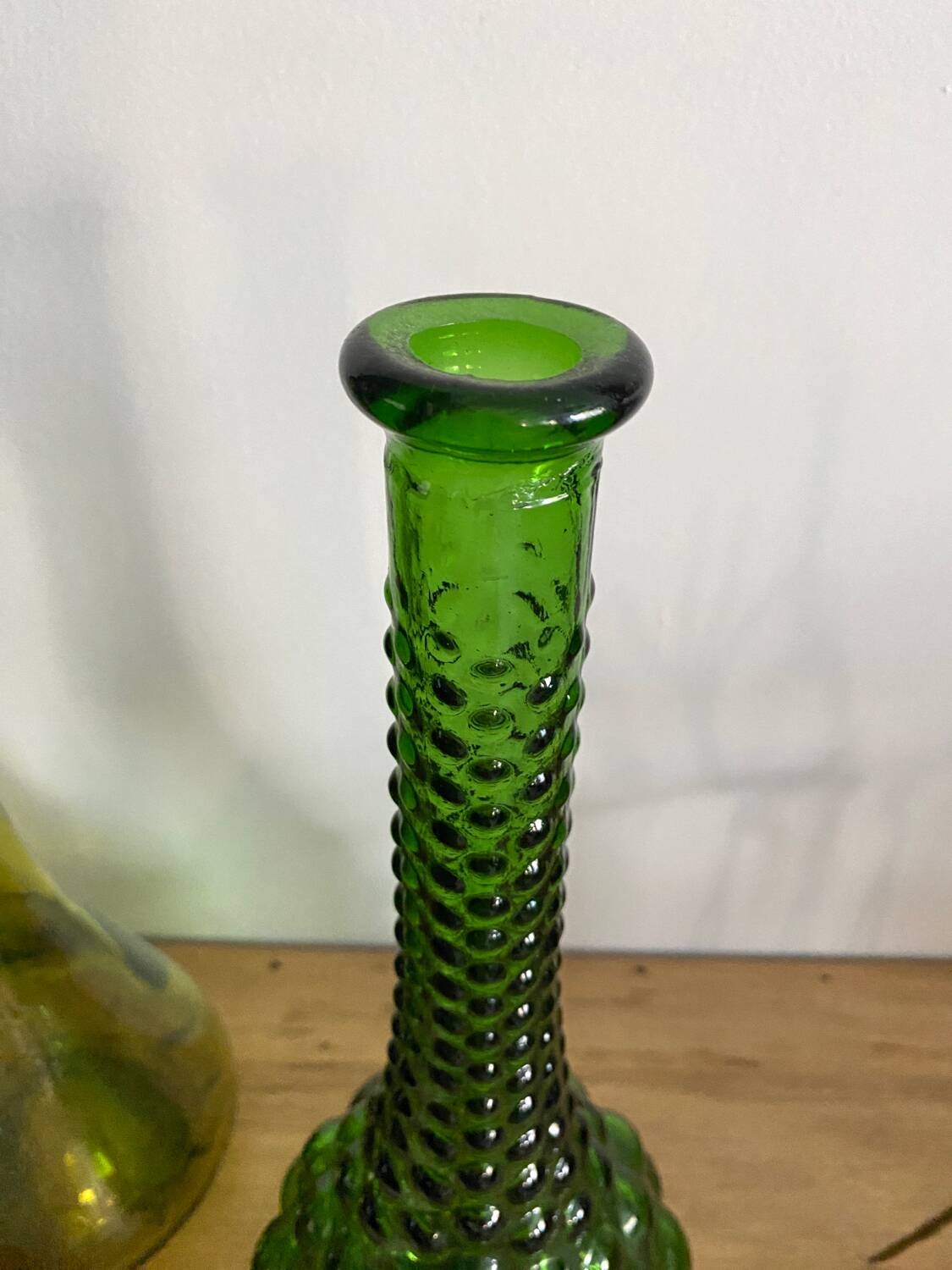 Vintage green Empoli carafe