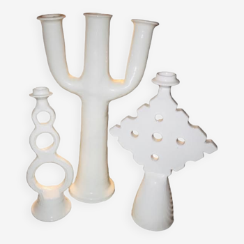 Set of three tamegroute candle holders