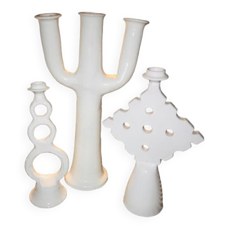 Set of three tamegroute candle holders