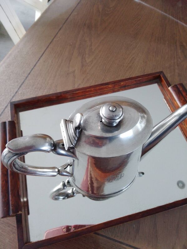 Cafetière Christofle ancienne métal argenté avec monogramme