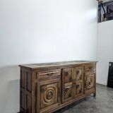 Enfilade en chêne massif sclupté DLG Dudouyt