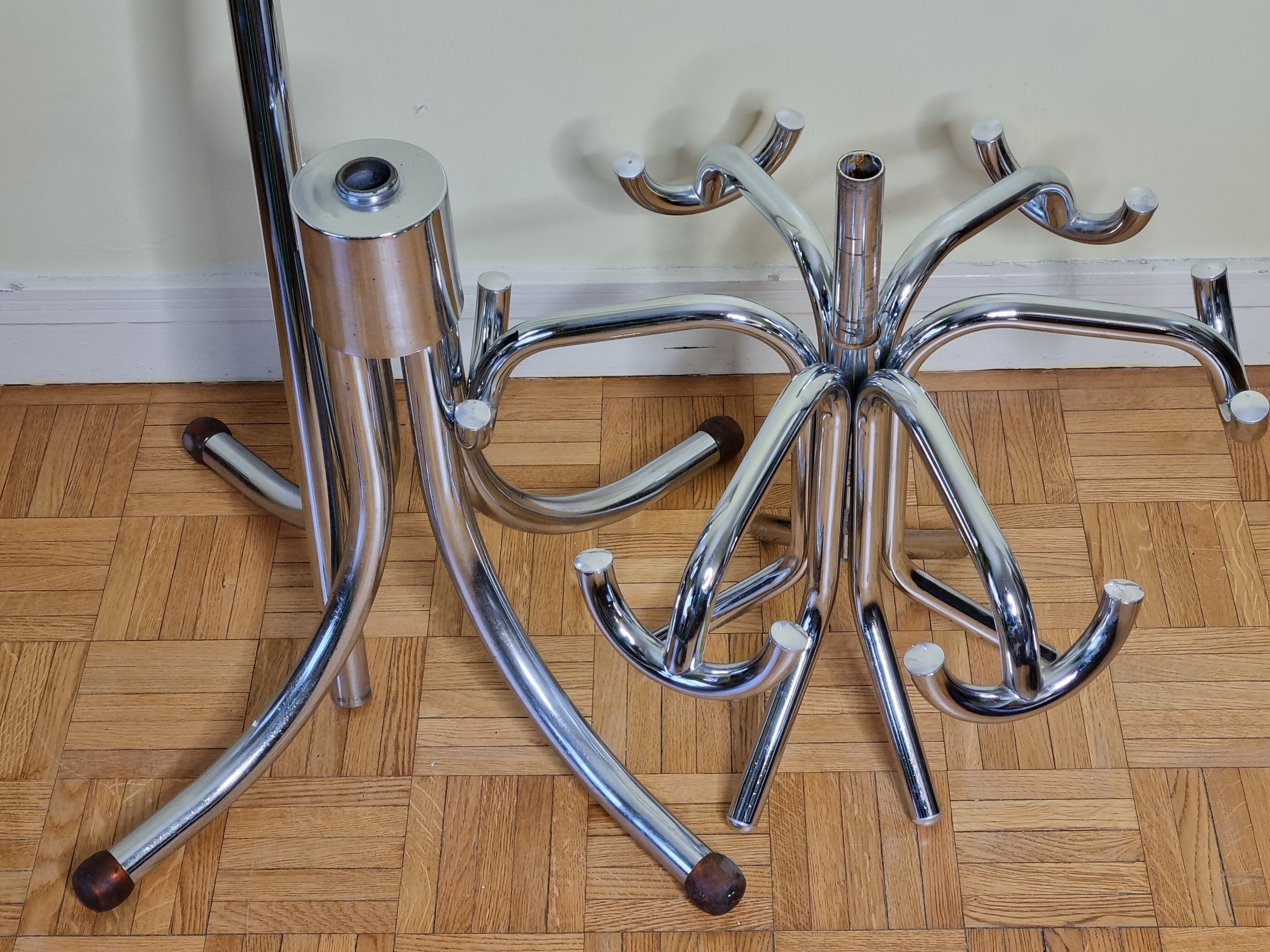 Portemanteau vintage en métal chromé, années 50-60