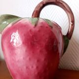 Vintage strawberry slipware pitcher