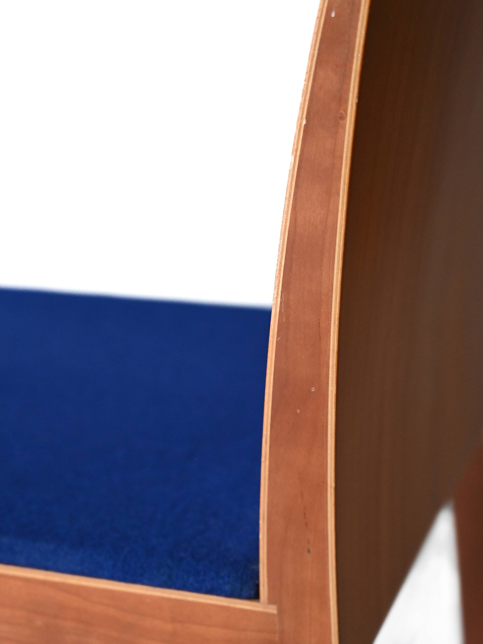 Pair of Scandinavian chairs with blue seats