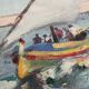 Tableau bord de mer signé